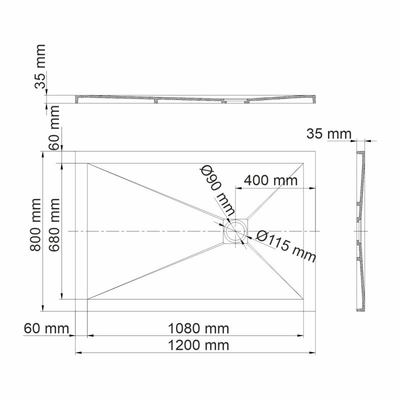 Душевой поддон WasserKraft Aller 10T 10T06 120x80 бежевый