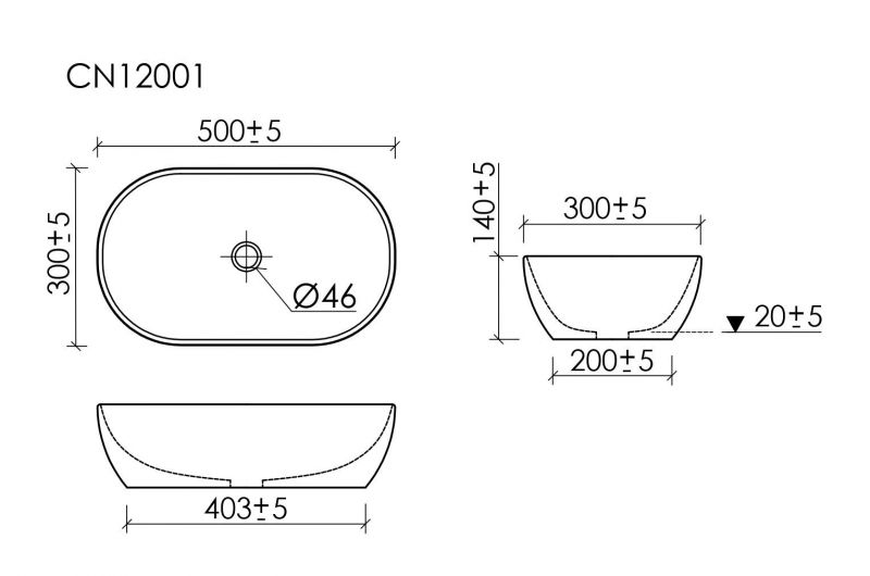 Раковина-чаша Ceramica Nova TWIST CN12001MB 50см., черная матовая фото 7