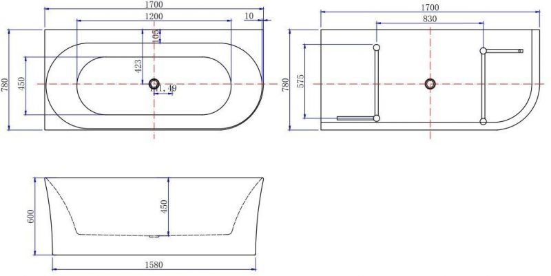 Акриловая ванна Allen Brau Priority 4 В 170x78 2.31004.20B белый глянец