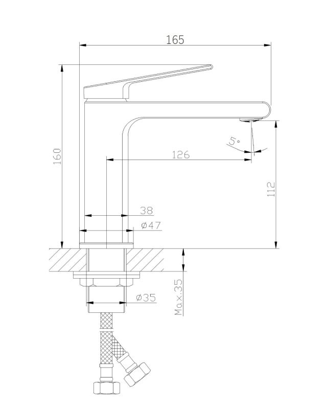 Смеситель для раковины Orange GAUSS M30-021b черный