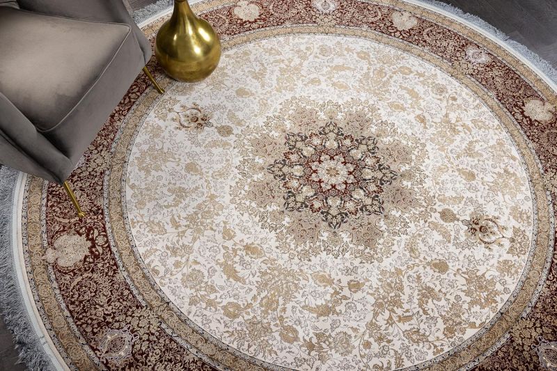 Иранский ковер из шёлка, бамбукового шёлка и акрила Carpet «NARSIS» 8310(Round) 200 x 200 см фото 9