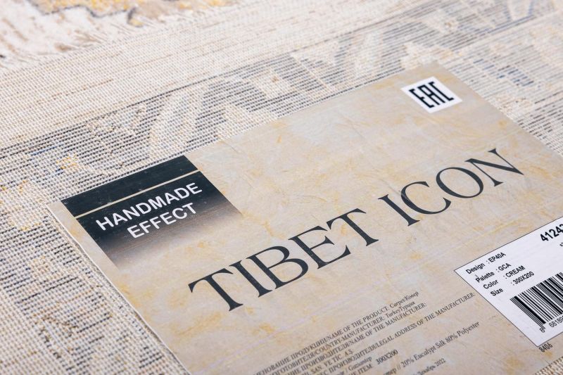 Турецкий ковер из эвкалиптового шёлка и полиэстера Carpet «TIBET ICON» EP40A-CRE 160 x 230 см фото 9