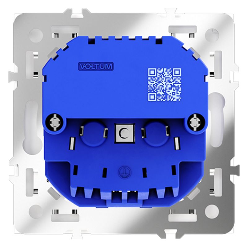 Розетка встраиваемая VOLTUM S70 с заземлением и защитными шторками, 16А, с USB, A+A, (белый матовый) VLS040402 фото 5