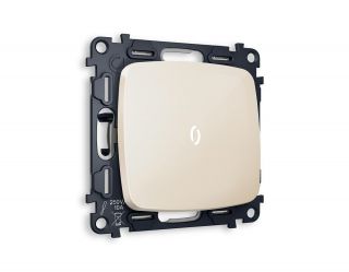 Комплект механизма 1-кл проходного выключателя с подсветкой 5600K Ambrella Volt OMEGA Бежевый глянец (OP3020, VM105, G25W) MO302035