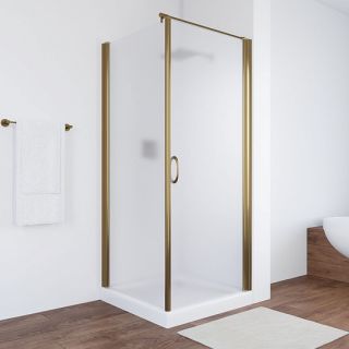 Душевой уголок Vegas Glass EP-Fis 80 05 10 R, 80х80 см, профиль бронзовый, стекло матовое