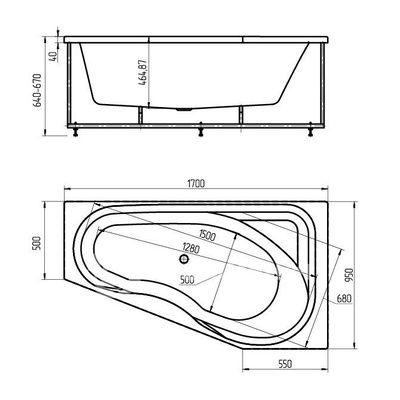 Акриловая ванна Aquatek Медея MED180-0000037 170x95 L