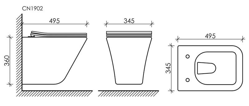 Подвесной унитаз Ceramica Nova Mono Rimless CN1902 с микролифтом