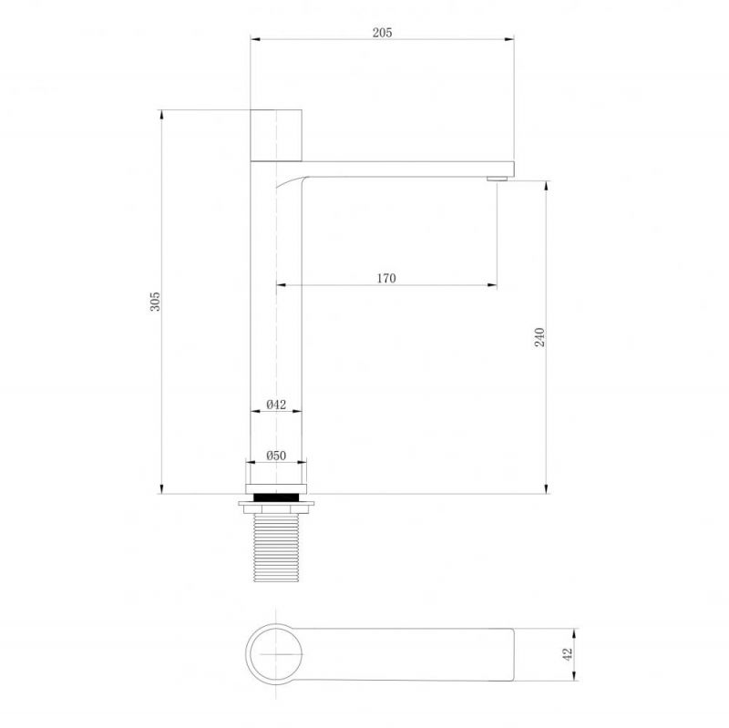 Смеситель для раковины Abber Rund AF8711B, черный матовый фото 4