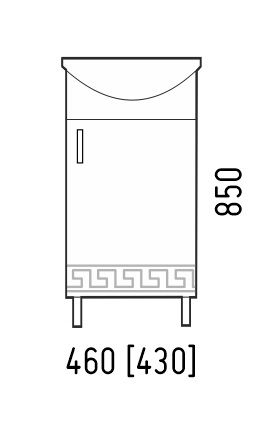 Тумба под раковину напольная  Corozo Олимп 45 SD-00000321, 43х85 см