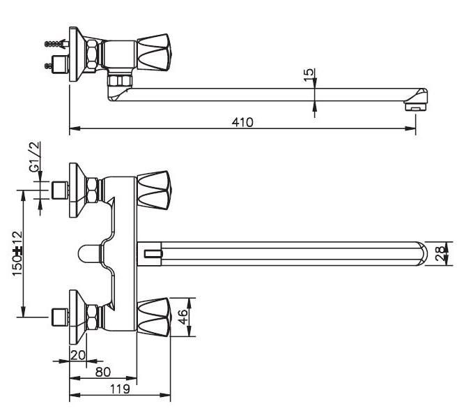 Смеситель для ванны ESKO Moscow MS 31 фото 2