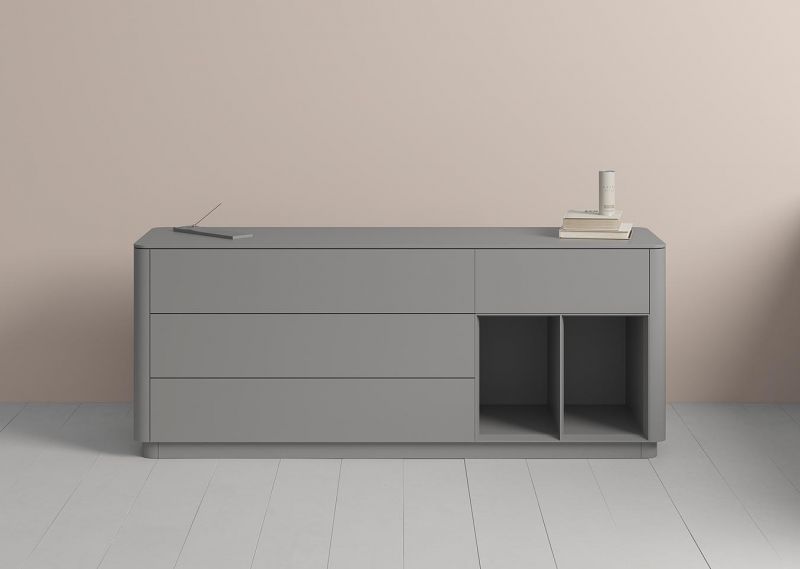 Тумба  Ellipsefurniture Tammi 4 ящика 2 полки ширина 180 см (серый) TM010205090101 фото 3