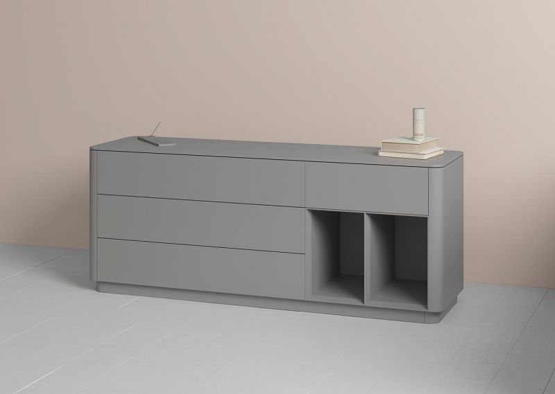 Тумба  Ellipsefurniture Tammi 4 ящика 2 полки ширина 180 см (серый) TM010205090101 фото 4