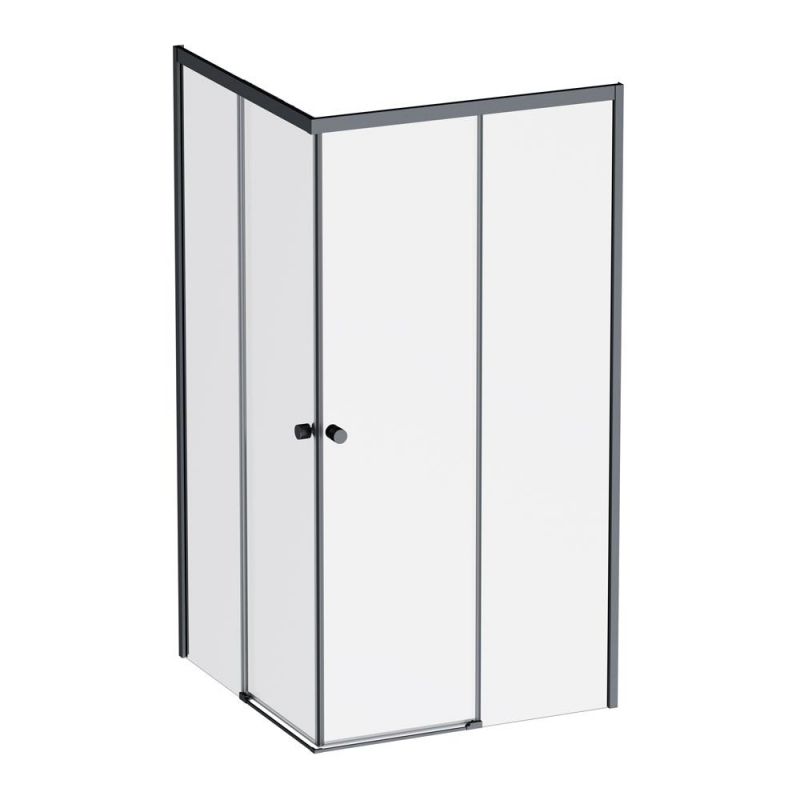 Душевой уголок AMPM X-joy W94G-403-100100-BТ1К 100x100 см, профиль черный матовый, стекло прозрачное фото 1