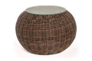 Кофейный столик 4SIS Барселона из искусственного ротанга, коричневого цвета BD-3128265