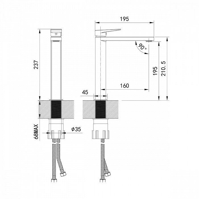 Смеситель для умывальника Iddis Bridge BRDSB01i01