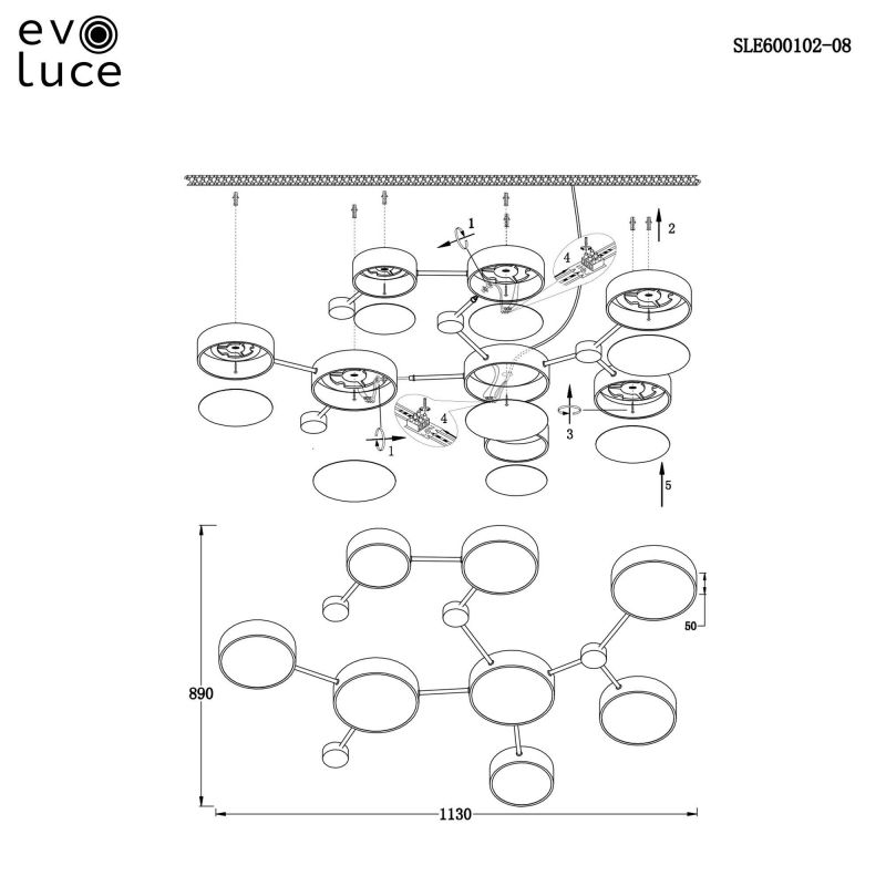 Светильник потолочный Evoluce Dossena SLE600102-08