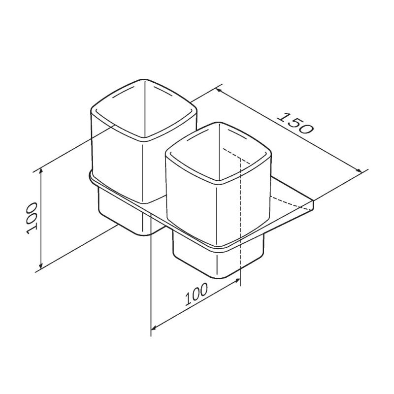 Двойной стеклянный стакан с настенным держателем AM.PM Inspire 2.0 A50A343422 черный