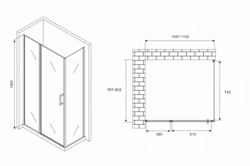 Душевой уголок ABBER Sonnenstrand AG04110S-S80 110x80 фото 4