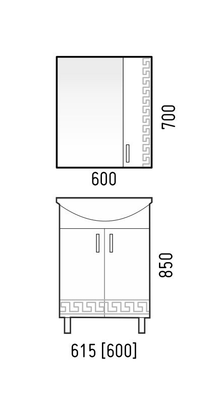 Зеркальный шкаф Corozo Олимп SD-00000653 60х70 см