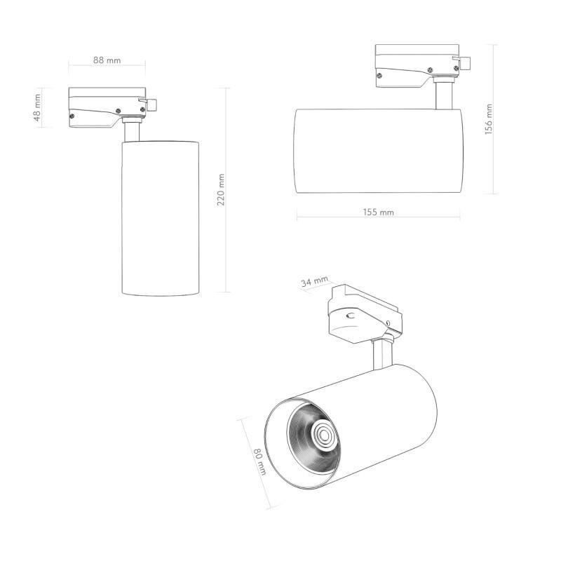 Трековый светильник Denkirs SOLID KOPER 155мм, d80, 220V, LED 4000K, 30W, IP20, черный, алюминий DK6456-BK фото 6
