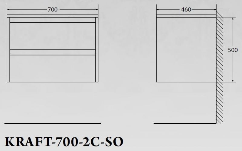 Тумба подвесная под раковину BelBagno KRAFT-700-2C-SO-RNN Rovere Nebrasca Nature фото 6