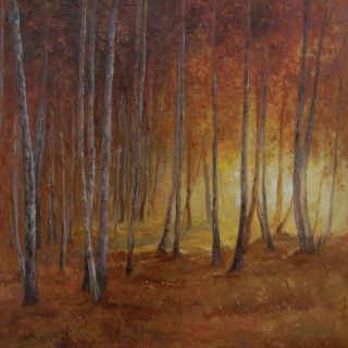 Картина "Березовый лес. Рассвет" Эдуард Панов