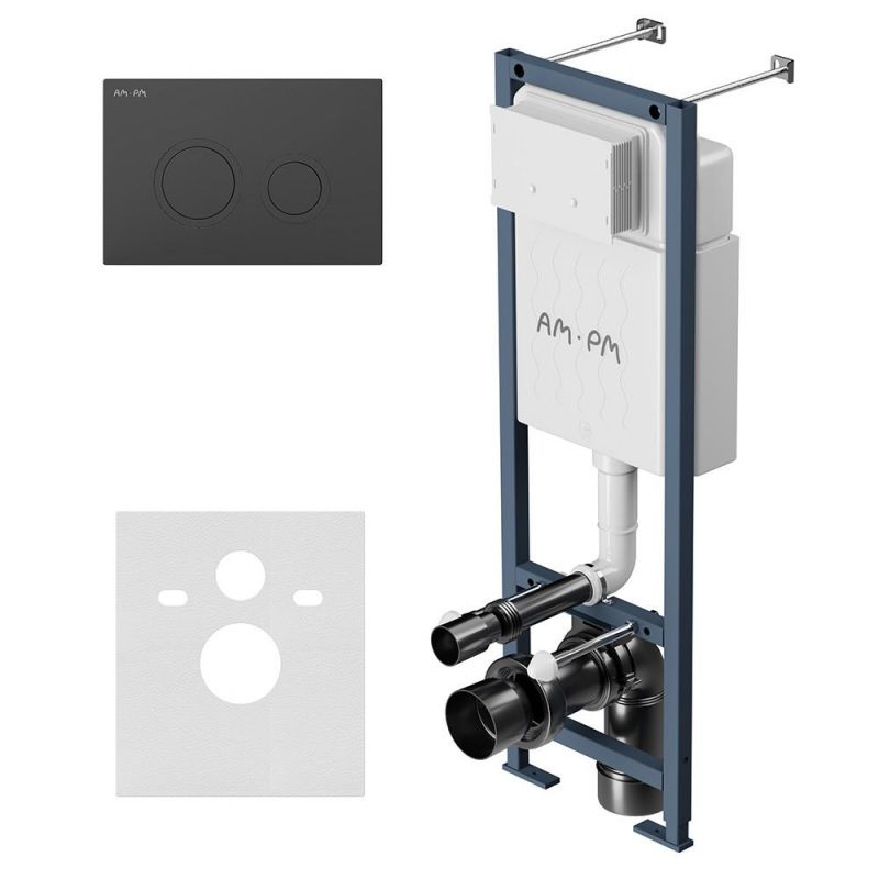 Инсталляция AM.PM ErgoFit I012711.0138 для унитаза с клавишей черной матовой, механика фото 2