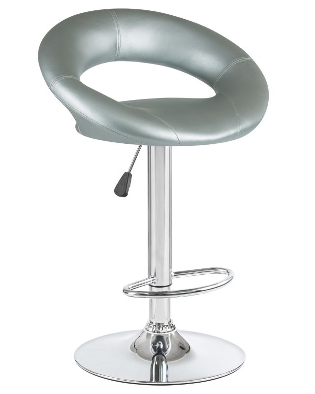 Барный стул Dobrin 5001-LM MIRA,  цвет сиденья серый, цвет основания хром