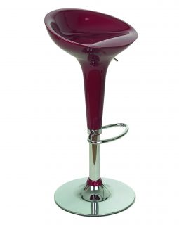Барный стул Dobrin 1004-LM BOMBA,  цвет сиденья бордовый металлик, цвет основания хром