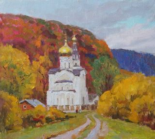 Картина "Осенний храм" Игорь Панов