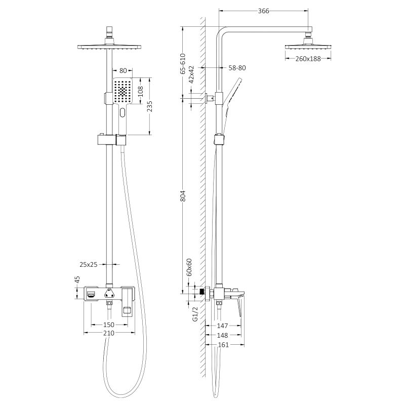 Душевая система Timo-F Briana SX-7130/17 золотая матовая