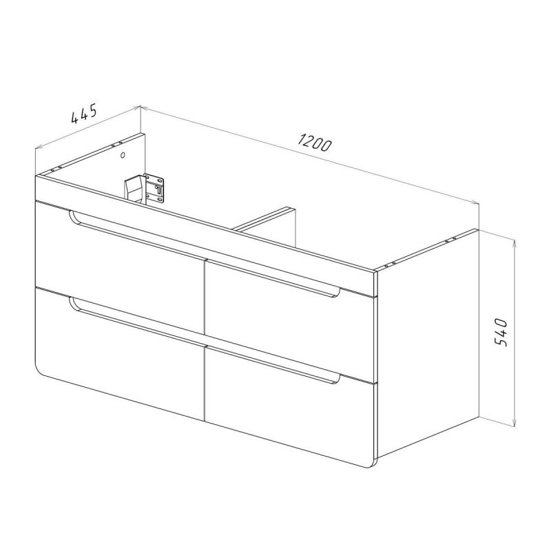 Тумба под 2 раковины подвесная Lemark OLIVIA LM08OL125T, 125 см, дуб кантри