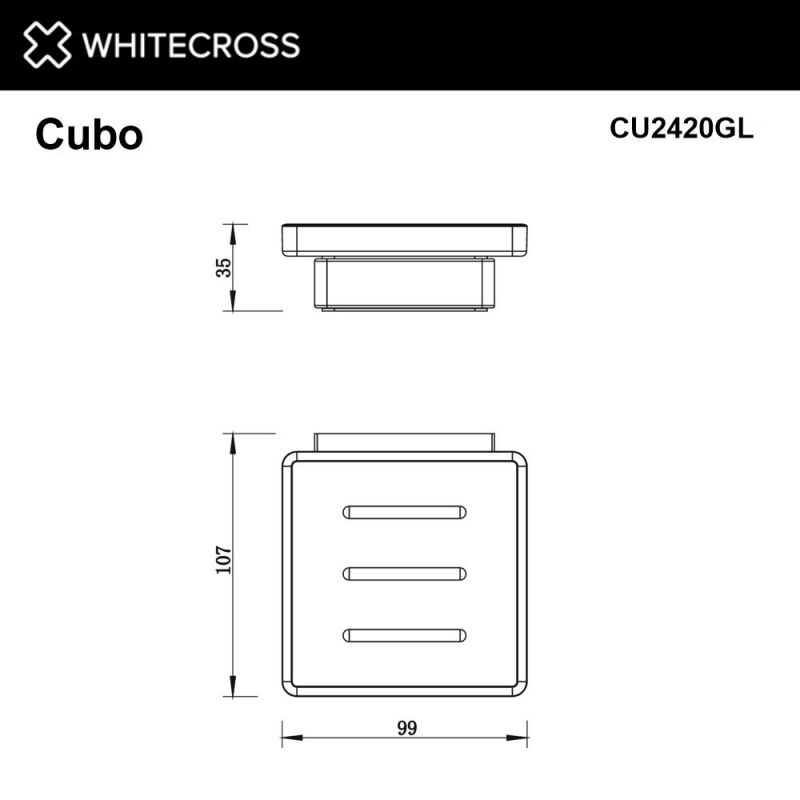 Мыльница подвесная WHITECROSS Cubo CU2420GL, золото