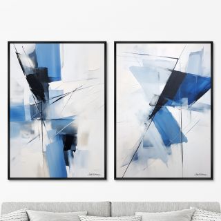 Набор из 2-х репродукций картин ArtNoMore на холсте Geometry of winter colors, 2024г.