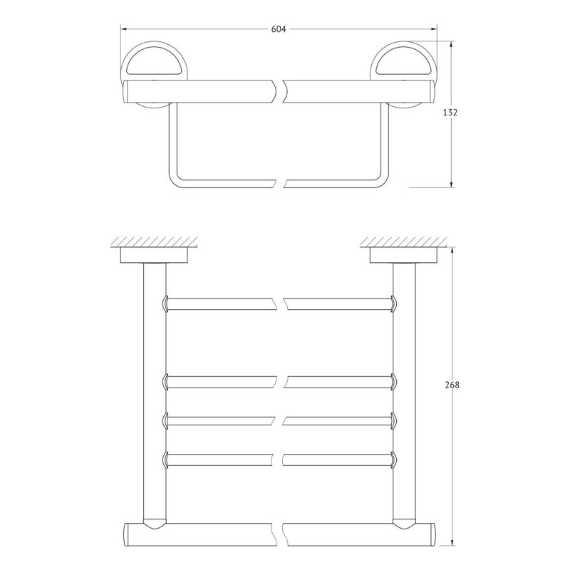 Полка для полотенец со штангой 60 cm FBS Luxia LUX 042