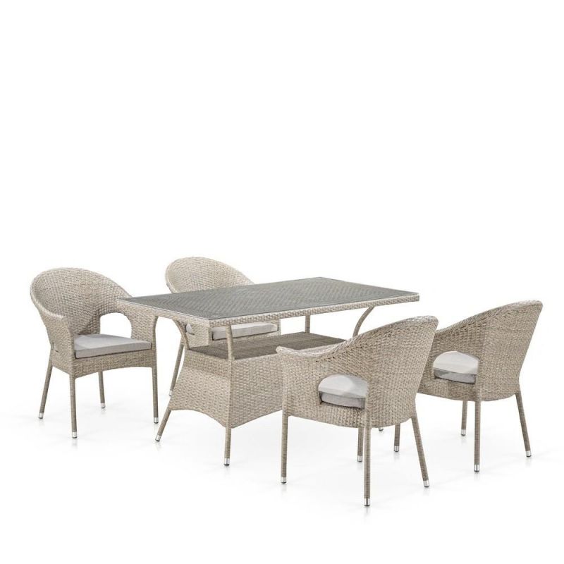 Комплект плетеной мебели Afina T198C/Y79C-W85 Latte (4+1)