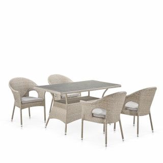 Комплект плетеной мебели Afina T198C/Y79C-W85 Latte (4+1)