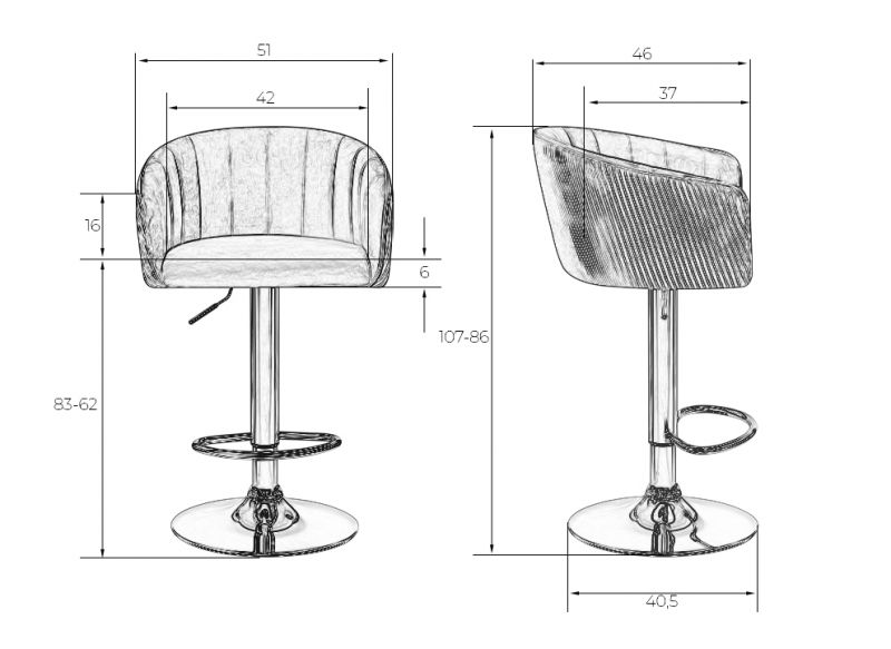 Стул Dobrin 5025-LM DARCY,  цвет сиденья малиновый (1922-14), цвет основания хром