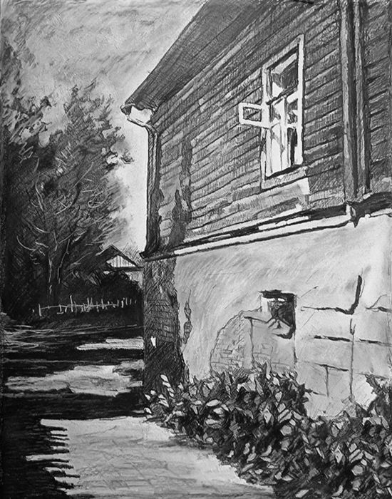 Картина "Старые дворы 6" Михаил Рудник