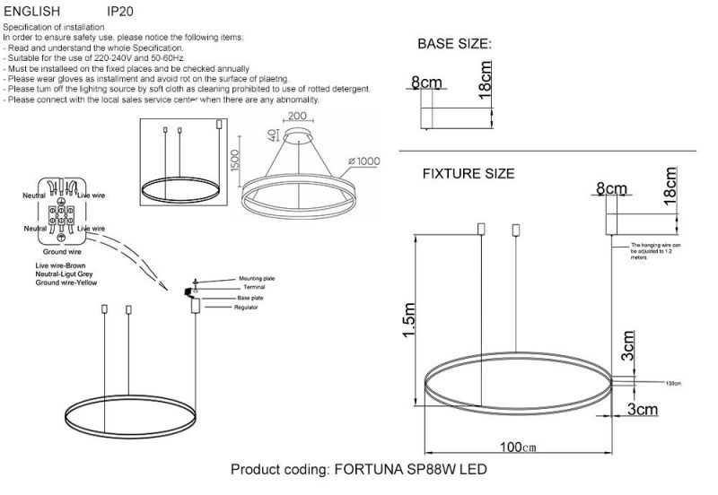 Люстра Crystal Lux FORTUNA SP88W LED BLACK фото 4