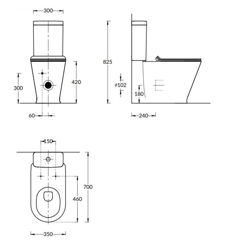 Чаша унитаза-компакта Kerama Marazzi Plaza Modern PLMR.wc.01