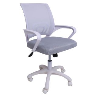 Кресло поворотное RICCI NEW, WHITE (светло-серый) 91966