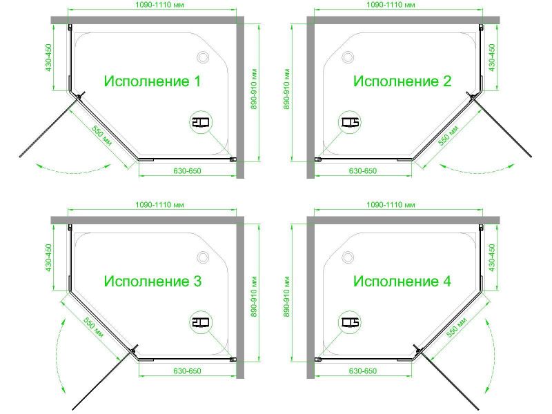 Душевой уголок Royal Bath RB1190TR-C, 90х110 см фото 3