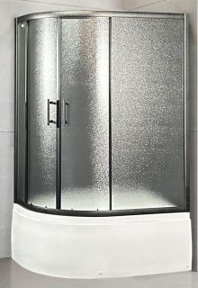 Душевой уголок Royal Bath Practic RB8120BK-C-BL, 80х120 см, R