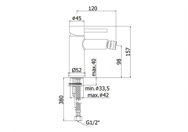 Смеситель для биде Paffoni Stick SK131HCR