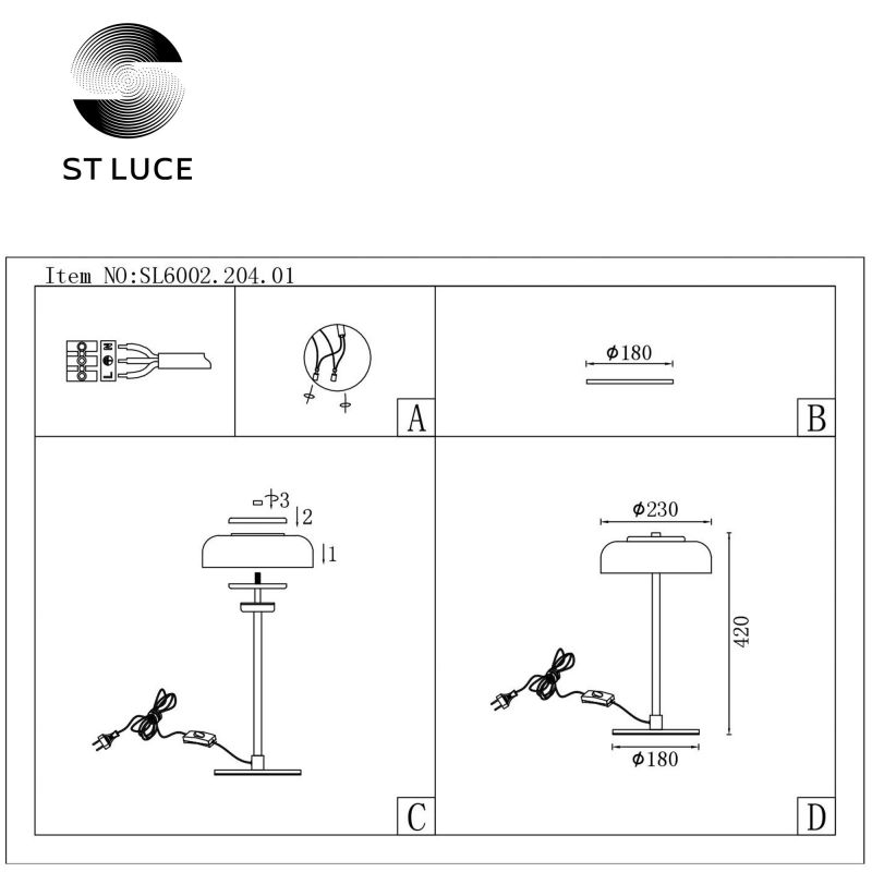 Прикроватная лампа ST Luce Lazio SL6002.204.01