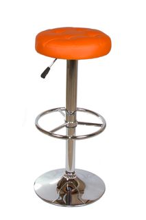 Барный стул Dobrin 5008-LM BRUNO,  цвет сиденья оранжевый, цвет основания хром