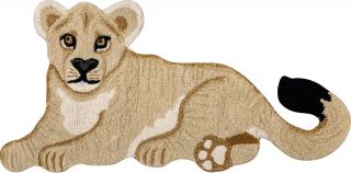 Индийский ковер из шерсти Carpet «FAUNA FUN» SITTING BABY LION 45 x 90 см