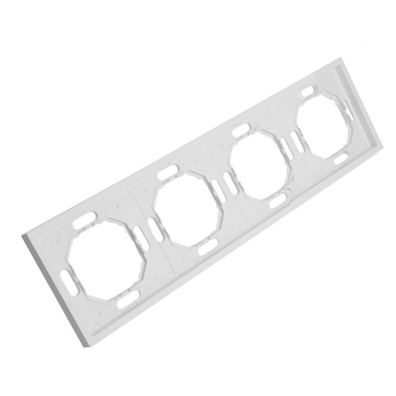Рамка четырехместная Stekker Эмили белый фарфор, soft touch  49887 фото 3