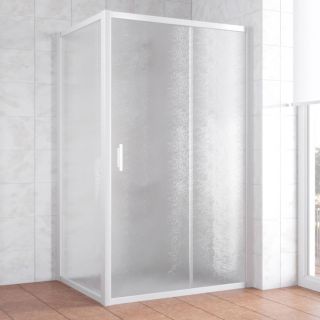 Душевой уголок Vegas Glass ZP+ZPV 120х90 01 02, профиль белый, стекло шиншилла